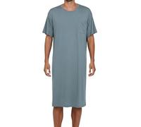 FEOYA Nachthemd Herren Kurzarm Schlafshirt Männer Einteiliger Schlafanzug Langes Pyjama Tops Nachtwäsche Sleepshirt