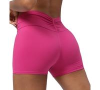 FEOYA Sport Shorts Damen Bauchweg Radlerhose Kurze Leggings Hohe Taille Boxershorts Workout Shorts Yogahose für Gym Fitness Biker Lauf Rosa M
