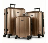 FERGÉ Kofferset 3-teilig ABS CANNES 3er Trolley Set Hartschale - Bronze Metallic