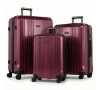 FERGÉ Kofferset 3-teilig ABS CANNES 3er Trolley Set Hartschale - burgund