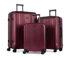 FERGÉ Kofferset 3-teilig ABS CANNES 3er Trolley Set Hartschale - burgund