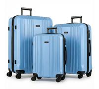 FERGÉ Kofferset 3-teilig ABS CANNES 3er Trolley Set Hartschale - matt-hellblau