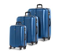FERGÉ Kofferset 3 teilig Hartschale erweiterbar Toulouse Reisekoffer Trolley-Set (Handgepäck, L, XL) 3er Set Hartschalenkoffer Roll-Koffer 4 Rollen 100% ABS blau