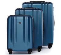 FERGÉ Kofferset 3 teilig Hartschale Marseille Reisekoffer Trolley-Set (Handgepäck, L, XL) 3er Set Hartschalenkoffer Roll-Koffer 4 Rollen 100% ABS blau