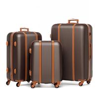 FERGÉ Kofferset 3 teilig Hartschale Milano Reisekoffer Trolley-Set (Handgepäck, L, XL) 3er Set Hartschalenkoffer Roll-Koffer 4 Rollen 100% ABS café