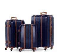 FERGÉ Kofferset 3 teilig Hartschale Milano Reisekoffer Trolley-Set (Handgepäck, L, XL) 3er Set Hartschalenkoffer Roll-Koffer 4 Rollen 100% ABS blau