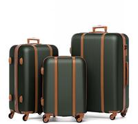 FERGÉ Kofferset 3 teilig Hartschale Milano Reisekoffer Trolley-Set (Handgepäck, L, XL) 3er Set Hartschalenkoffer Roll-Koffer 4 Rollen 100% ABS grün