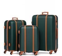 FERGÉ Kofferset 3 teilig Hartschale Milano Reisekoffer Trolley-Set (Handgepäck, L, XL) 3er Set Hartschalenkoffer Roll-Koffer 4 Rollen 100% ABS grün