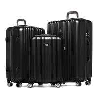FERGÉ Kofferset 3 teilig Hartschale Toulouse Reisekoffer Trolley-Set (Handgepäck, L, XL) 3er Set Hartschalenkoffer Roll-Koffer 4 Rollen 100% ABS schwarz