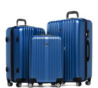 FERGÉ Kofferset 3 teilig Hartschale Toulouse Reisekoffer Trolley-Set (Handgepäck, L, XL) 3er Set Hartschalenkoffer Roll-Koffer 4 Rollen 100% ABS blau