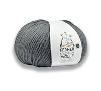 Ferner 8-fach Wolle grau uni mit mulesingfreier Merinowolle, Sockenwolle, dickes Sockengarn einfarbig, Strumpfwolle 8-fädig, 100g (03 dunkelgrau)