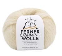 Ferner Cashmino Wolle mit Merinowolle und Kaschmir, Häkelwolle, Strickgarn, 25g 70m, Nadelstärke 6-10mm, 65% Wolle 16,5 mic, 30% Kaschmir, 5% Nylon (01 natur)