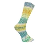 Ferner Lungauer Sockenwolle 4-fach Merino 850-25 - gelb/türkis/mint/orange