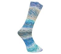 Ferner Lungauer Sockenwolle 4-fach Merino 852-25 - blau/türkis/blassorange/marine