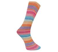 Ferner Lungauer Sockenwolle mit Baumwolle 4-fach 832-25 - orange-pink-rosa-blau