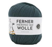 Ferner Merino 160 Wolle | Reine Merinowolle zum stricken und häkeln | 100% Wolle | Strickgarn Häkelwolle Nadelstärke 3 bis 3,5 mm (455 graugruen dunkel)
