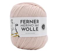 Ferner Merino 160 Wolle | Reine Merinowolle zum stricken und häkeln | 100% Wolle | Strickgarn Häkelwolle Nadelstärke 3 bis 3,5 mm (456 blass rosa)