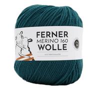 Ferner Merino 160 Wolle | Reine Merinowolle zum stricken und häkeln | 100% Wolle | Strickgarn Häkelwolle Nadelstärke 3 bis 3,5 mm (454 petrol)
