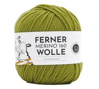Ferner Merino 160 Wolle | Reine Merinowolle zum stricken und häkeln | 100% Wolle | Strickgarn Häkelwolle Nadelstärke 3 bis 3,5 mm (450 pistazie)