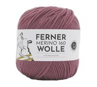 Ferner Merino 160 Wolle | Reine Merinowolle zum stricken und häkeln | 100% Wolle | Strickgarn Häkelwolle Nadelstärke 3 bis 3,5 mm (458 altrosa dunkel)