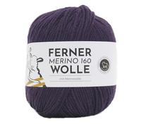 Ferner Merino 160 Wolle | Reine Merinowolle zum stricken und häkeln | 100% Wolle | Strickgarn Häkelwolle Nadelstärke 3 bis 3,5 mm (459 lila dunkel)