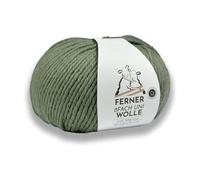 Ferner Wolle 8-fach uni grün mit mulesingfreier Merinowolle, Sockenwolle, dickes Sockengarn einfarbig, Strumpfwolle 8-fädig, 100g (10 gruen)