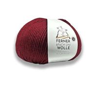 Ferner Wolle 8-fach uni rot mit mulesingfreier Merinowolle, Sockenwolle, dickes Sockengarn einfarbig, Strumpfwolle 8-fädig, 100g (08 rot)