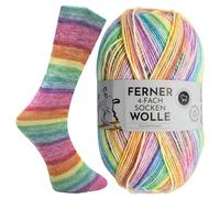 FERNER WOLLE Lungauer Sockenwolle 4-Fach Merino 48-71 - Regenbogen Pastell