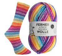 FERNER WOLLE Lungauer Sockenwolle 4-Fach Merino 48-72 - Regenbogen