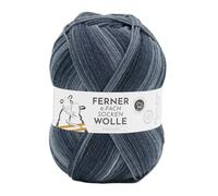 Ferner Wolle Lungauer Sockenwolle 6-fach, bunte Strumpfwolle 6-fädig, Sockengarn mit Merinowolle und Farbverlauf, 150 g, Nadelstärke 3 bis 4 mm (873/25)