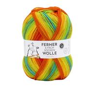 Ferner Wolle Lungauer Sockenwolle 6-fach, bunte Strumpfwolle 6-fädig, Sockengarn mit Merinowolle und Farbverlauf, 150 g, Nadelstärke 3 bis 4 mm (871/25)