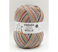 Ferner Wolle Lungauer Sockenwolle 6-fach, bunte Strumpfwolle 6-fädig, Sockengarn mit Merinowolle und Farbverlauf, 150 g, Nadelstärke 3 bis 4 mm (864/25)