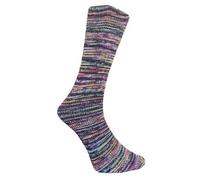 Ferner Wolle Lungauer Sockenwolle 6-fach Merino 828-25 - schwarrz/weiß/regenbogen meliert