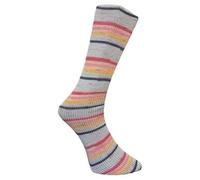 Ferner Wolle Lungauer Sockenwolle 6-fach Merino 864-25 - hellgrau/gelb/rosa/rot/schwarz