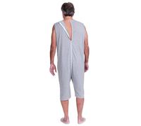 Ferrucci Schlafanzug für Gesundheit, Ärmel, kurze Hose, 1 Reißverschluss/Reißverschluss, hinten am Rücken und Sommer, 9008/7, Grau XL