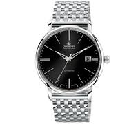 Dugena Herren Automatik-Armbanduhr, Saphirglas, Uhrwerk mit 24 Steinen, Festa Klassik, Silber/Schwarz, 7090192