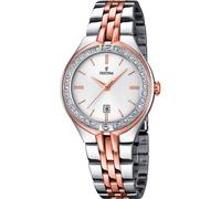 Festina Damen Uhr Analog Edelstahl 316L Silber - Quarzwerk - Mineralglas hochresistent - 5 ATM wasserdicht - Kalender F16868/2 - Mademoiselle