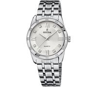 Festina Damen Uhr Analog Edelstahl 316L Silber - Quarzwerk - Mineralglas hochresistent - 5 ATM wasserdicht F16940/A - Mademoiselle