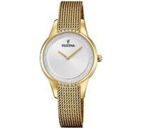 Festina Damen Uhr Analog Edelstahl 316L Gold - Quarzwerk - Mineralglas hochresistent - 5 ATM wasserdicht F20495/1 - Mademoiselle