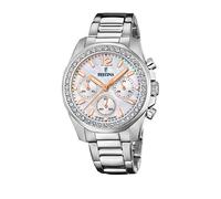 Festina Damen Uhr Boyfriend 20606/1 – Edelstahl 316L Silber, Quarz-Chronograph, Mineralglas, 10 ATM