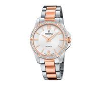 Festina Damen Uhr Analog Edelstahl 316L Silber - Quarzwerk - Mineralglas hochresistent - 5 ATM wasserdicht F20595/1 - Mademoiselle