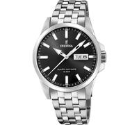 Festina Herren Uhr Analog aus Edelstahl 316L Silber - Quarzwerk - Kalender - Mineralglas mit hoher Widerstandsfähigkeit - Wasserdicht bis 10 ATM F20357/4