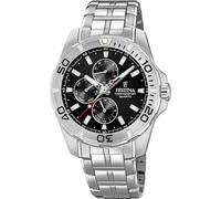 Festina Herren Uhr Analog aus Edelstahl 316L Silber - Quarzwerk - Mineralglas mit hoher Widerstandsfähigkeit - Wasserdicht bis 10 ATM - Casual - Multifunktion F20445/3