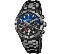 Festina Herren Uhr Analog aus Schwarzem Edelstahl 316L - Quarzwerk - Chronograph - Kalender - Mineralglas mit hoher Widerstandsfähigkeit - Wasserdicht bis 10 ATM F20673/1 Chrono Bike