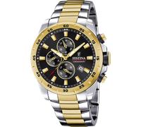 FESTINA Chrono Sport Herrenuhr Schwarz Gold mit Edelstahlarmband - F20562/4