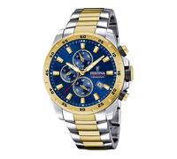 Festina chrono sport quarz goldfarbenem herren uhr mit blauemzifferblatt und edelstahl armband one_size Gold