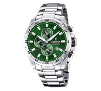 Festina chrono sport quarz silberfarbenem herren uhr mit grünem zifferblatt und edelstahl armband one_size Silber