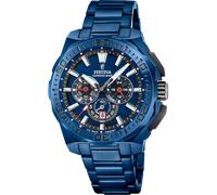 FESTINA Chronograph Herrenuhr Edelstahl Blau, Zifferblatt Blau - F20729/1