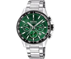 FESTINA Chronograph Herrenuhr Edelstahl, Zifferblatt Grün - F20560/4