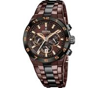 Festina Herrenuhr Chrono Bike – 45 mm, Edelstahl 316L, Braun, Quarz, Chronograph, F20708/1